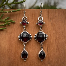 Load image into Gallery viewer, Garnet Statement Earrings