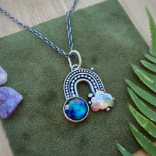Load image into Gallery viewer, Abalone Quartz Rainbow Necklace / 19”