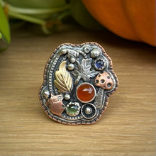 Load image into Gallery viewer, Carnelian, Peridot, &amp; Iolite Forager Statement Ring / Size 6 - 6.25