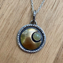 Load image into Gallery viewer, Yellow Serpentine Moon Necklace / 20”