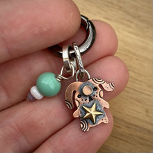 Load image into Gallery viewer, Johnny the Pup Copper &amp; Peach Moonstone Charm