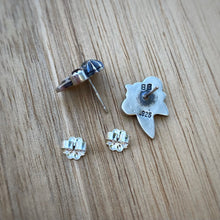 Load image into Gallery viewer, Fluorite &amp; Iolite Leafy Stud Earrings