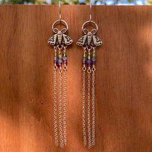 Load image into Gallery viewer, Beaded Fringe Moth Earrings