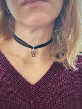 Load image into Gallery viewer, Honey the Bear Copper &amp; Black Onyx Charm