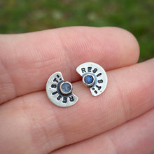 Load image into Gallery viewer, Labradorite “Resist” Studs
