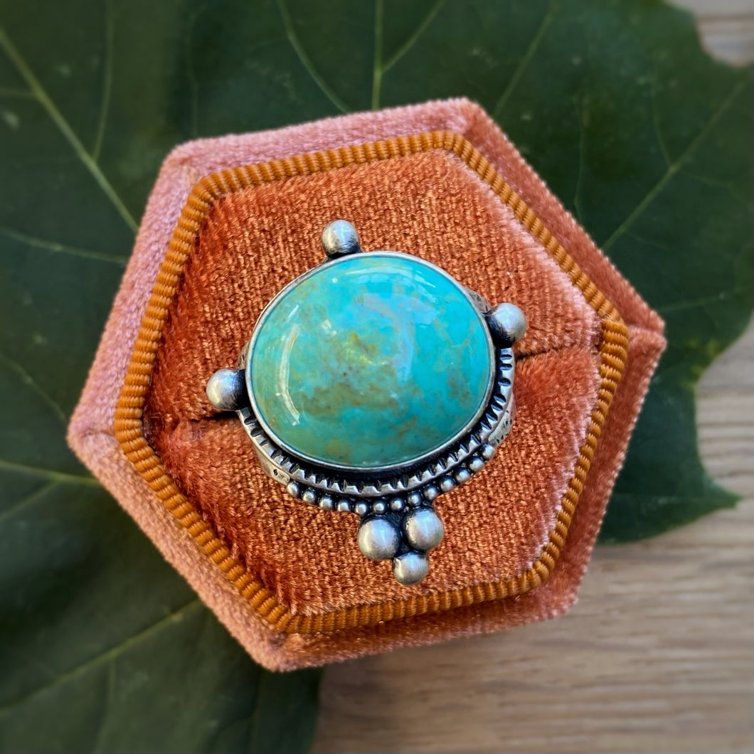 Turquoise Mountain Statement Ring / Size 7.25 - 7.5