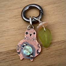Load image into Gallery viewer, Jeff the Pigeon Copper &amp; Abalone Charm