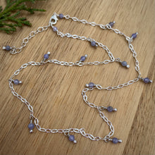 Load image into Gallery viewer, Tanzanite Beaded Choker Necklace / 15”-16.5”