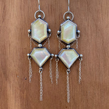 Load image into Gallery viewer, Mother of Pearl Fringe Earrings