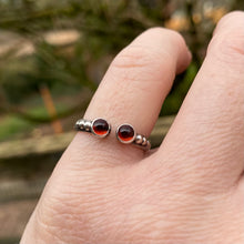 Load image into Gallery viewer, Double Garnet Open Band Ring / Size 6.5 - 7