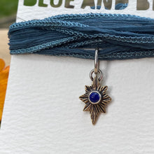 Load image into Gallery viewer, Lapis Lazuli &amp; Brass Star Silk Choker