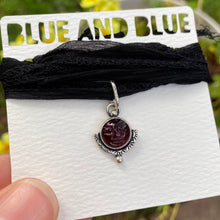 Load image into Gallery viewer, Garnet Carved Face Silk Choker