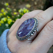 Load image into Gallery viewer, Charoite Chunky Statement Ring / Size 9