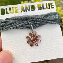 Load image into Gallery viewer, Sunstone &amp; Copper Flower Silk Choker
