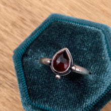 Load image into Gallery viewer, Garnet Teardrop Solitaire Ring / Size 9.75