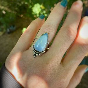 Owyhee Blue Opal Statement Ring / Size 8.5 - 8.75