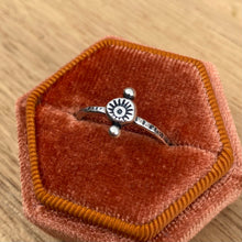 Load image into Gallery viewer, Stamped Abstract Eye Stacker Ring / Size 7