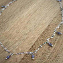 Load image into Gallery viewer, Tanzanite Beaded Choker Necklace / 15”-16.5”