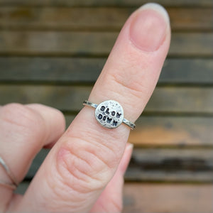 “Slow Down” Handstamped Pebble Ring / Size 5.25