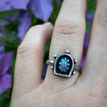 Load image into Gallery viewer, Moonstone Lantern Shadowbox Ring / Size 8.5