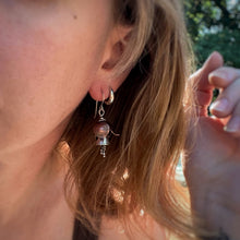 Load image into Gallery viewer, Mixed Metal Fuchsia Bell Earrings