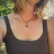 Load image into Gallery viewer, Purple Copper Turquoise Lunar Flower Necklace / 16”