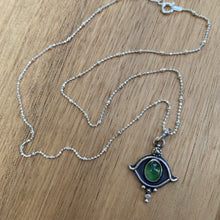 Load image into Gallery viewer, Green Serpentine &amp; Pyrite Eye Necklace / 18”