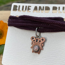 Load image into Gallery viewer, Pink Opal &amp; Copper Teddy Silk Choker {B}
