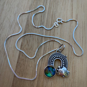 Abalone Quartz Rainbow Necklace / 18”