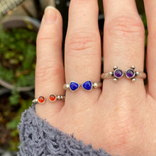 Load image into Gallery viewer, Double Amethyst Open Band Ring / Size 8.5 - 9