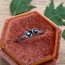 Load image into Gallery viewer, Black Sapphire Flower Ring / Size 7