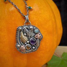 Load image into Gallery viewer, Amethyst, Sunstone, &amp; Amazonite Forager Pendant Necklace / 18”