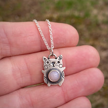Load image into Gallery viewer, Bub, the Pink Opal Up-Ears Pup Necklace / Choose your Chain Length!