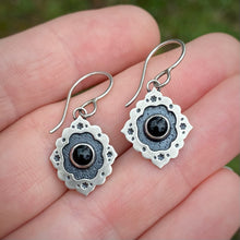 Load image into Gallery viewer, Onyx Ornate Frame Earrings