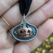 Load image into Gallery viewer, Lepidolite Reversible Pumpkin Choker Pendant