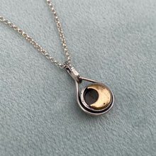Load image into Gallery viewer, Rose Quartz Reversible Moon Necklace / 18.75”