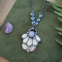 Load image into Gallery viewer, Pink Opal Coneflower Necklace / 19”