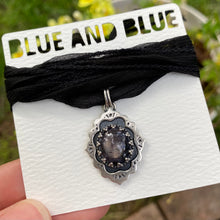 Load image into Gallery viewer, Purple Star Sapphire Frame Silk Choker