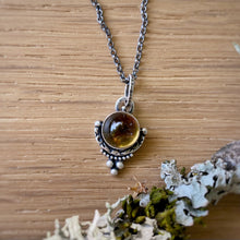 Load image into Gallery viewer, Beer Quartz Pendant Necklace / 16”