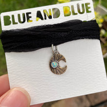 Load image into Gallery viewer, Synthetic Opal &amp; Brass Moon Silk Choker