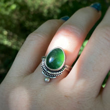 Load image into Gallery viewer, Green Serpentine Statement Ring / Size 8.75