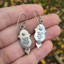 Load image into Gallery viewer, Dendritic Opal &amp; Sunstone Striped Earrings