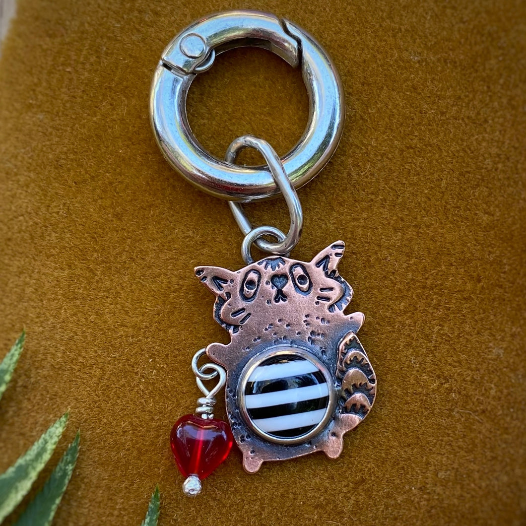 Bandit the Raccoon Copper Charm
