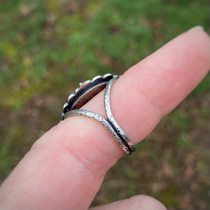 Garnet Ornate Frame Ring / Size 7-7.25