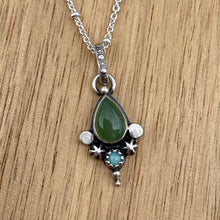 Load image into Gallery viewer, Jade &amp; Amazonite Mini Statement Necklace / 17”