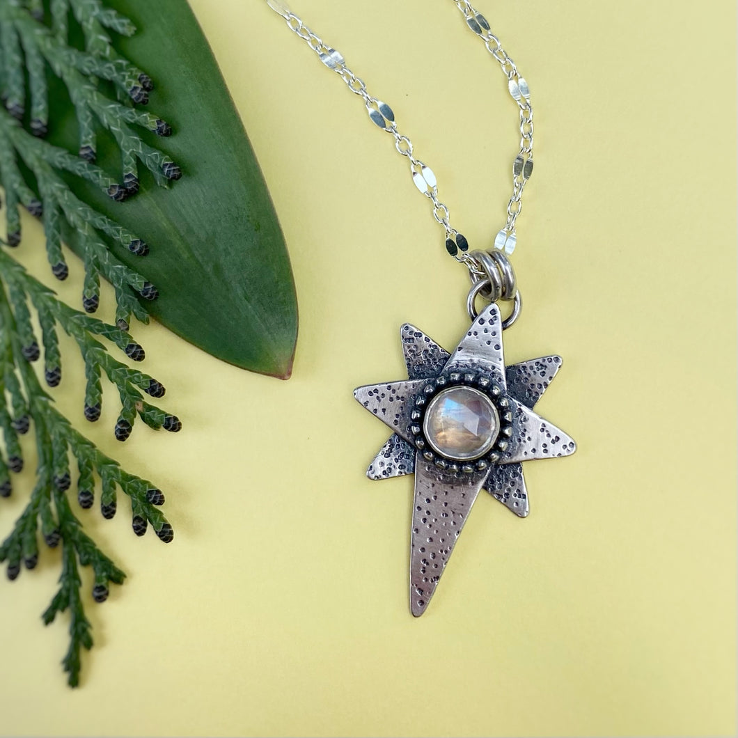 Stardust Necklace - Rainbow Moonstone / 18” / Made to Order