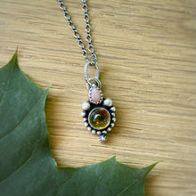 Load image into Gallery viewer, Pink Opal &amp; Beer Quartz Pendant Necklace / 17”