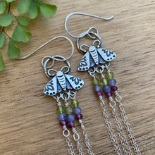 Load image into Gallery viewer, Beaded Fringe Moth Earrings