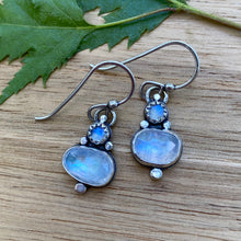 Load image into Gallery viewer, Double Rainbow Moonstone Earrings