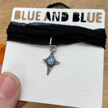 Load image into Gallery viewer, Synthetic Opal &amp; Silver Star Silk Choker